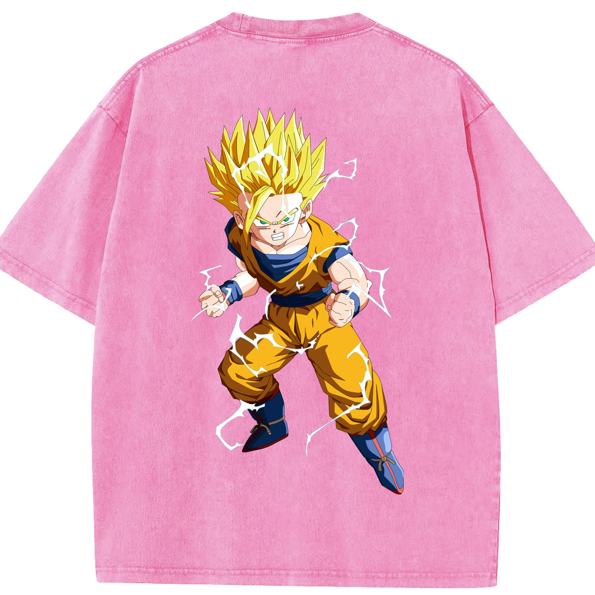 （画像用） ドラゴンボール 孫 悟飯（そんごはん）DRAGON BALL Son Gohan 綿100% ヴィンテージ風 半袖Tシャツ（背面プリント）